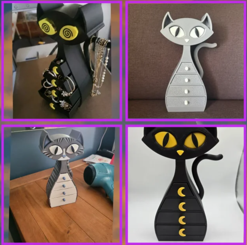 ✨Joyero Gato Negro 3D – Organizador Original✨